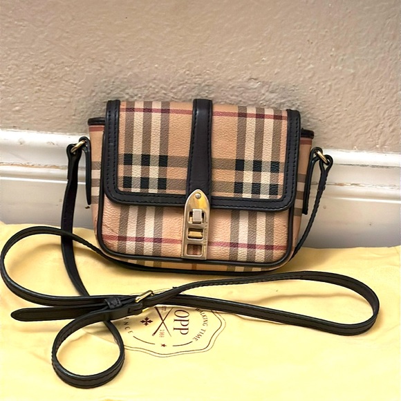 Burberry Haymarket Check Mini Berkeley Crossbody Bag - Picture 1 of 6